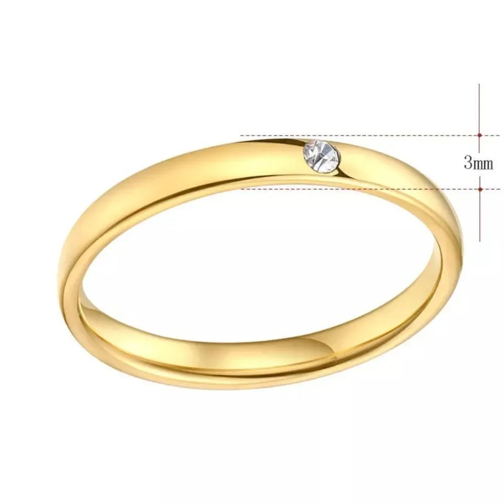 Minimalist Gold Dainty Cubic Zirconia Ring